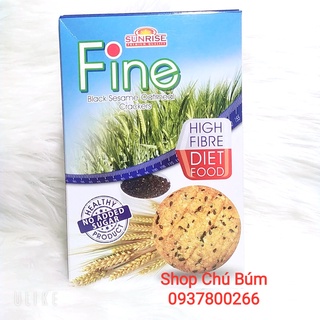 Bánh yến mạch mè đen ăn kiêng FINE, healthy và giữ dáng, tốt cho người tiểu đường, tập gym, ăn kiêng, hộp 178g (16 bánh)
