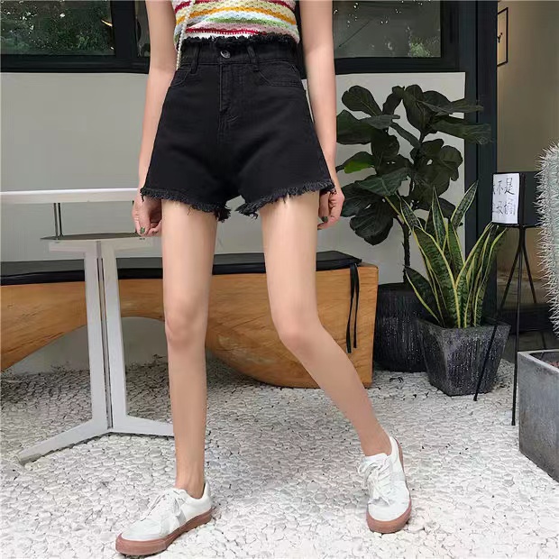 Quần Short Denim Ống Rộng Lưng Cao Thời Trang Mùa Hè Hàn Quốc Dành Cho Nữ