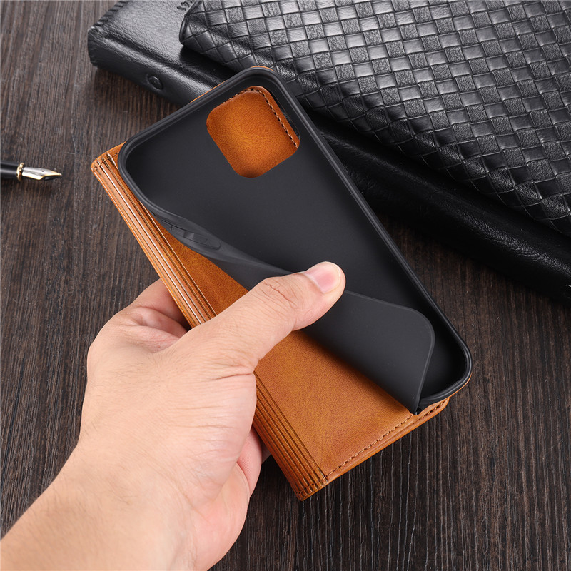 Available Magnetic Attraction Phone Case Xiaomi POCO F3 POCO M3 POCO X3 NFC Pro Redmi 9T TPU Leather Case Redmi K40 Pro Redmi 9 Power Flip Card Simplicity Bracket Protective Shell Wallet Soft Cover Casing