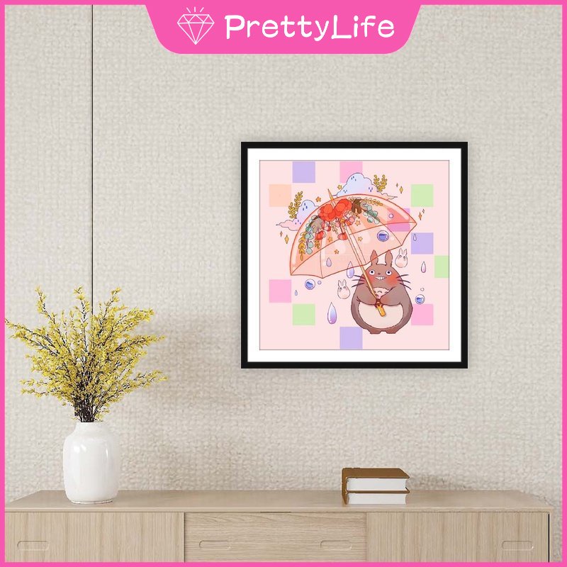 Bộ Tranh Đính Đá 5D Tự Làm 30x30cm Hình Totoro Hoạt Hình Trang Trí Nhà Cửa