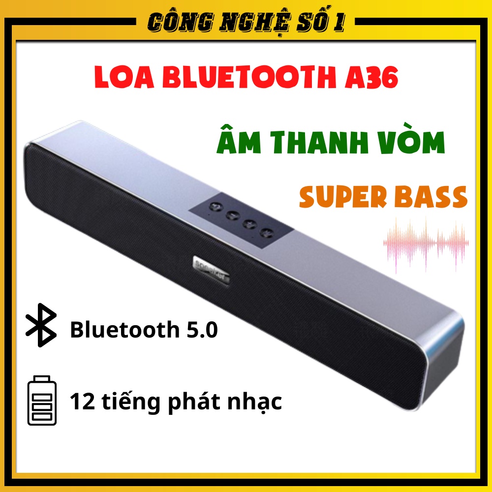 Loa Bluetooth Không Dây A36 PRO Cao Cấp Bass Cưc Mạnh Âm Thanh Siêu Đã Tương Thích Điện Thoại Máy Tính Laptop Tivi