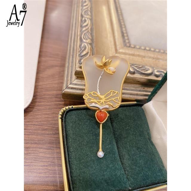 Ghim Cài Áo Hình Hoa Sen Đính Ngọc Trai Kiểu Mới Bắt Mắt Thời Trang Cho Nữ S925
