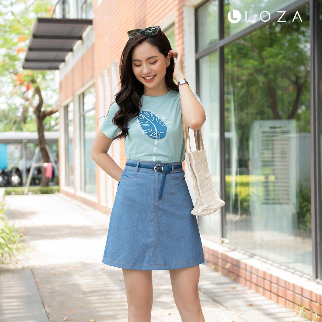 [Mã WABRLOW5 giảm 15% đơn 300K] Chân váy dáng A LOZA giả jean - PC4008 | BigBuy360 - bigbuy360.vn