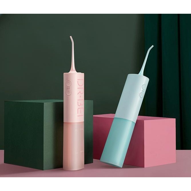 Combo Bàn Chải điện Dr Bei E5 và Máy tăm nước Xanh có đầu rửa mặt