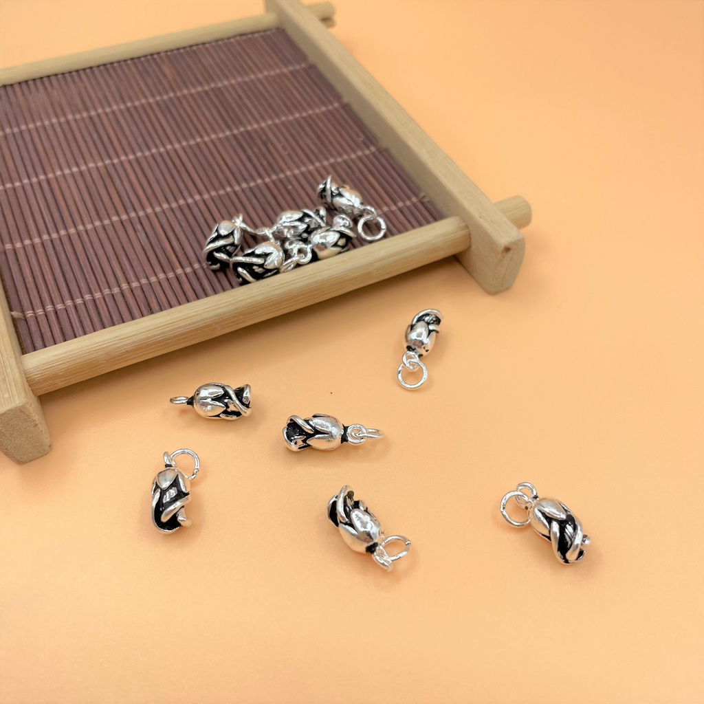 Charm treo hình hoa hồng bạc thái - Charm Bạc 925 - Mã CA246