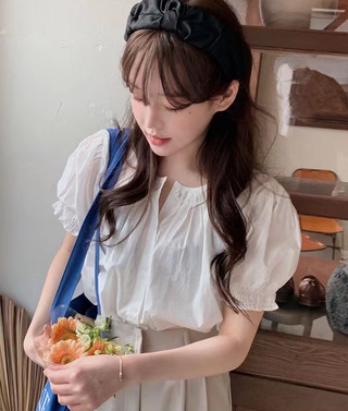 Áo sơ mi nữ tay ngắn xếp ly 51701