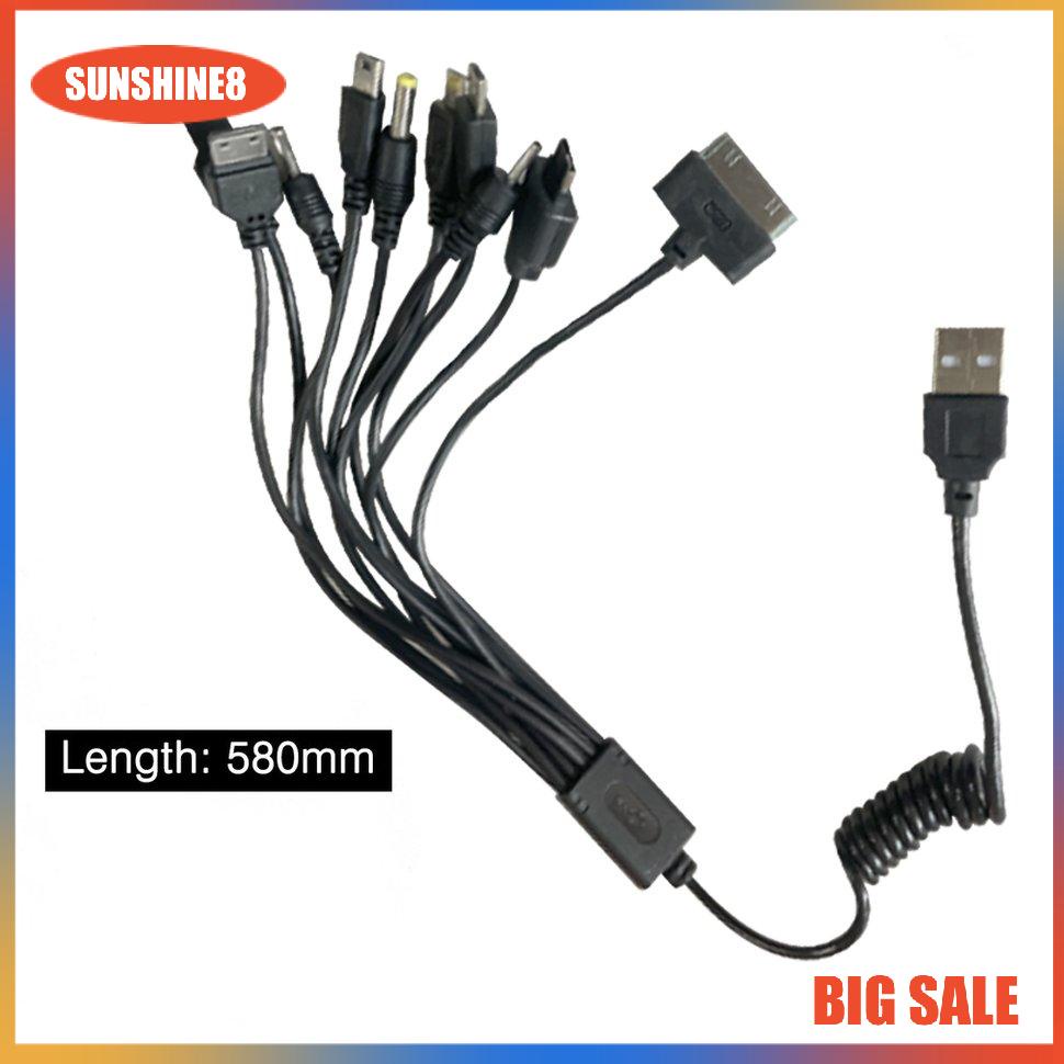 【SUN】10 in 1 Universal Portable Lightweight Multi Functions USB Charging Cable