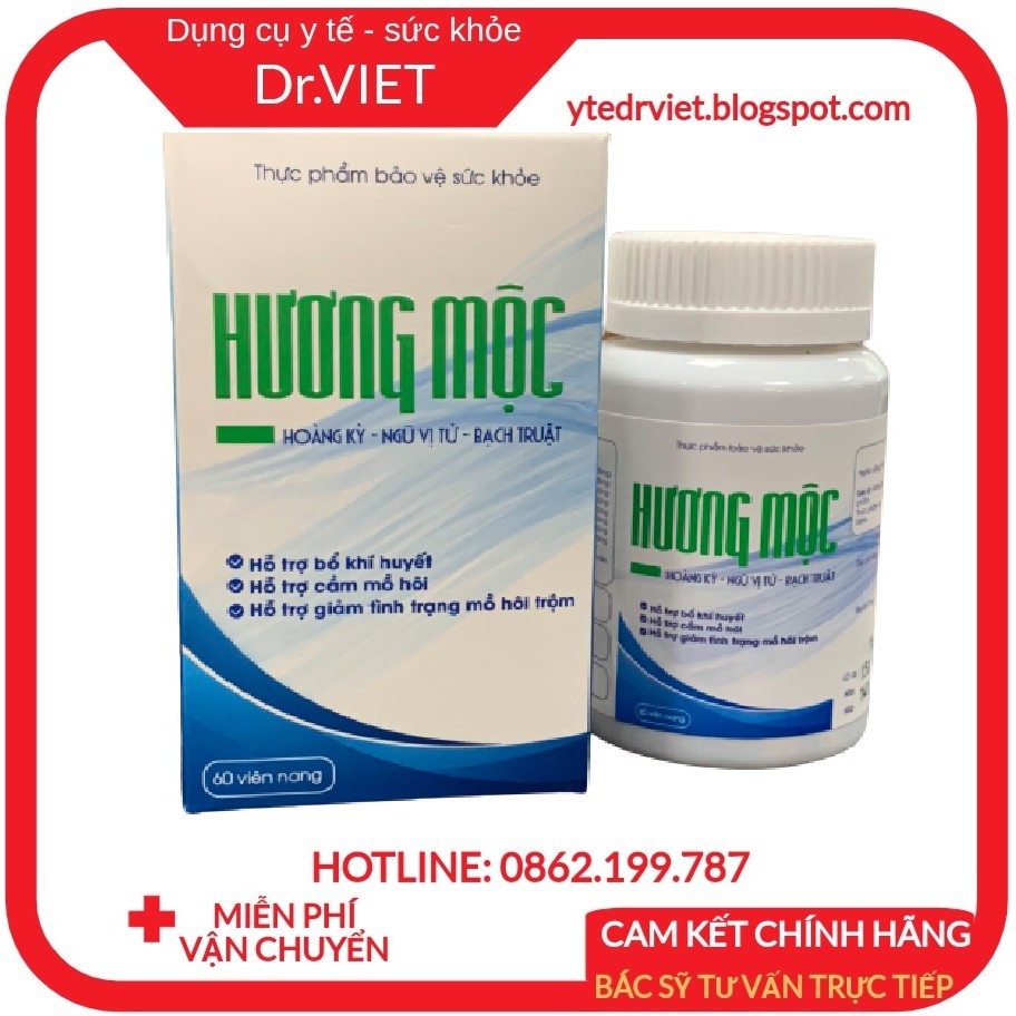 Hộp 60 viên uống khử mùi hôi nách HƯƠNG MỘC- Khử mùi ngăn ngừa cải thiện mùi cơ thể, hôi nách, hôi tay, chân, nặng mùi