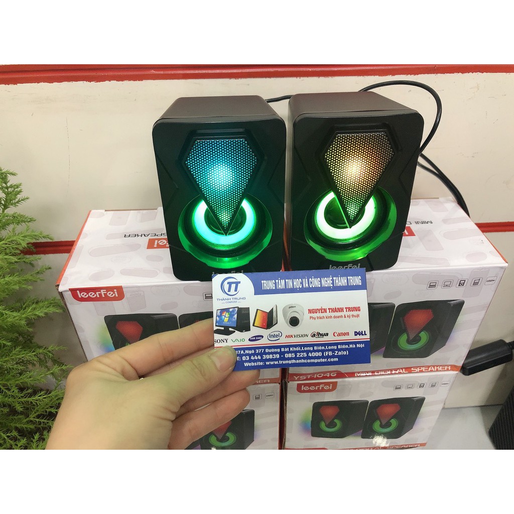 Loa mini 2.0 LeerFei YST-1046 - Loa vi tính mini LED RGB bảo hành 6 tháng | giá cực rẻ