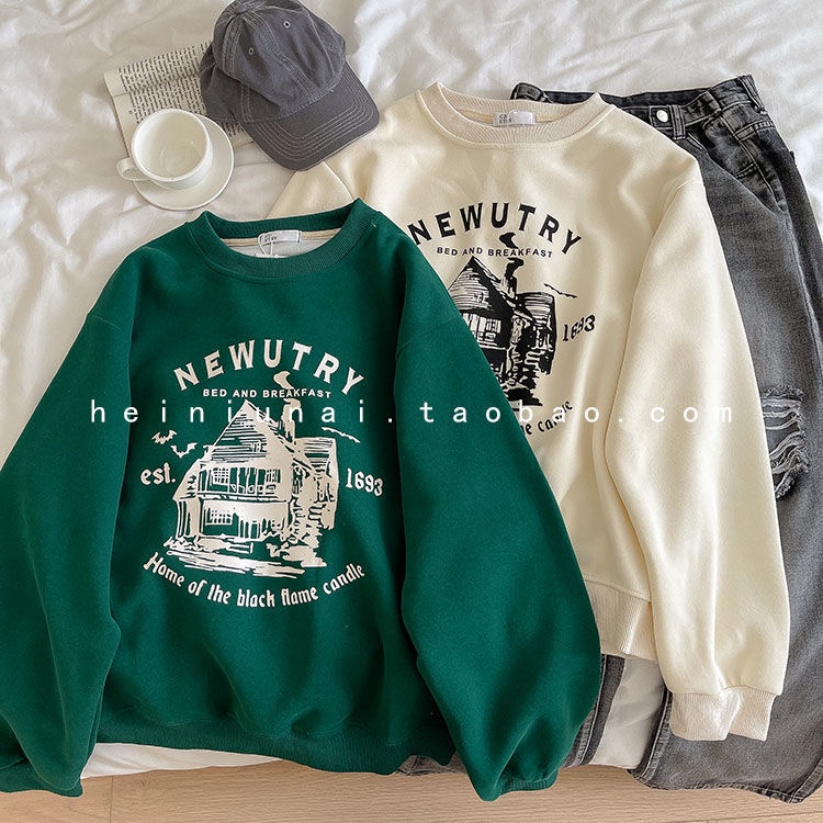 Áo Thun Tay Dài Cổ Tròn In Hình Thời Trang Dành Cho Nữ