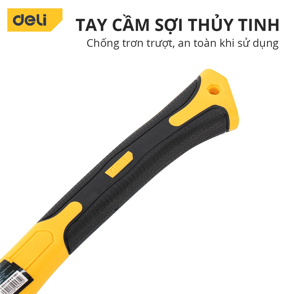 Rìu Chặt Gỗ Deli - Chất Liệu Cao Cấp - Tay Cầm Sợi Thủy Tinh Chống Trơn Trượt - Sử Dụng An Toàn - Búa Chặt Gỗ DL5708