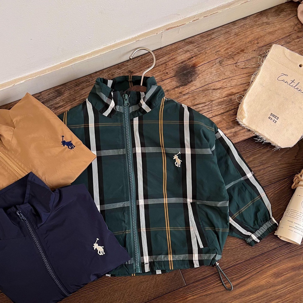 ÁO KHOÁC GIÓ HÀN THÊU HỌA TIẾT POLO CỰC ĐẸP CHO BÉ - CỐM KIDS NT.