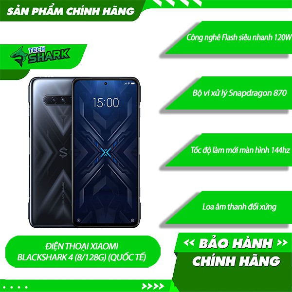 [Hàng Quốc Tế] Điện thoại Xiaomi Black Shark 4(8G/128GB) - Tiếng Việt 100%