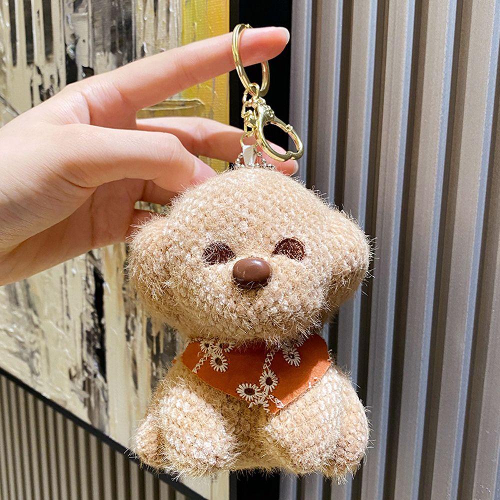 Móc Khóa Hình Chú Chó Nhồi Bông Mềm Mại Đáng Yêu