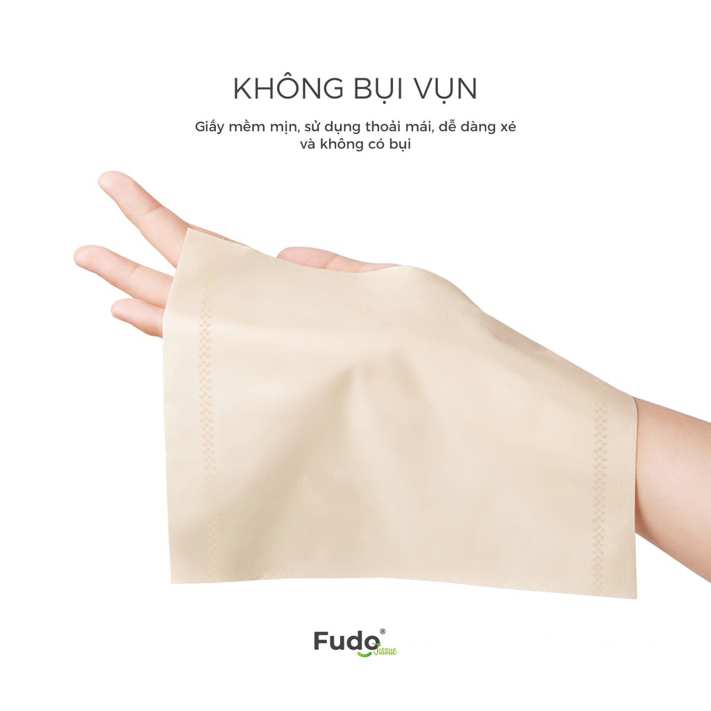 Khăn giấy tre FUDO không lõi 100% bột tre, không tạo mùi, không tẩy trắng