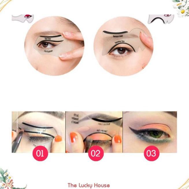 Sét 2 khuôn dụng cụ kẻ vẽ mắt mèo tiện lợi KM02