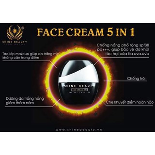 Kem dưỡng trắng da ban ngày -face cream 5in1 Shine Beauty