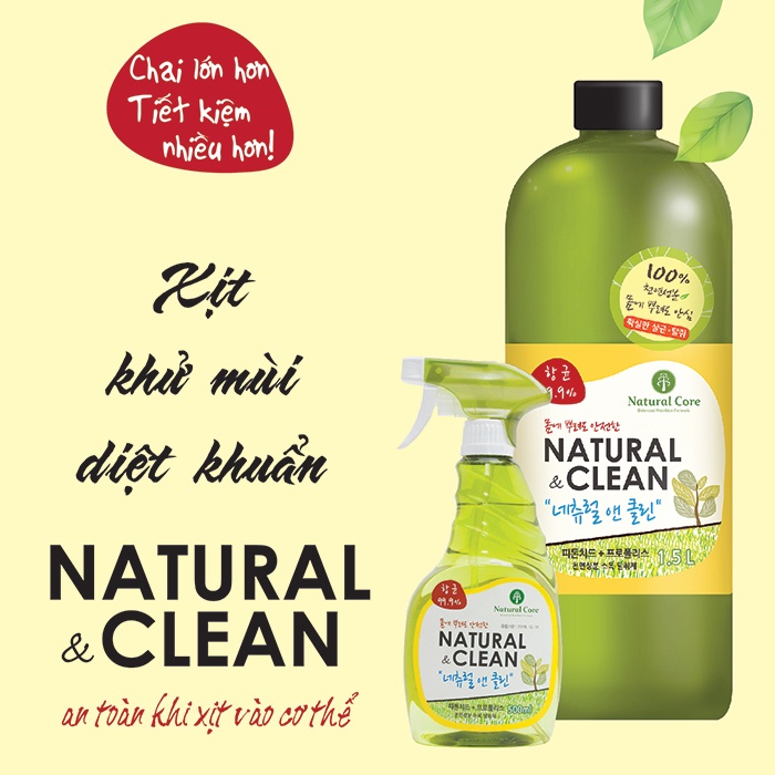 Xịt khử mùi diệt khuẩn cho thú cưng Natural Clean chai 500ml