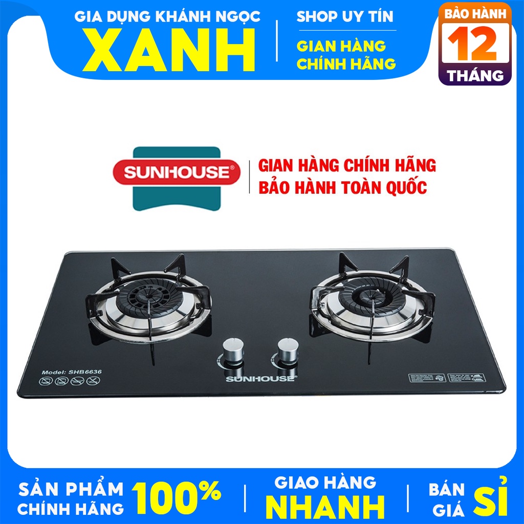 Bếp gas âm Sunhouse SHB- 6636 Hàng trưng bày +Tặng dây gas,Hệ thống đánh lửa IC, tạo tia lửa cực nhanh.