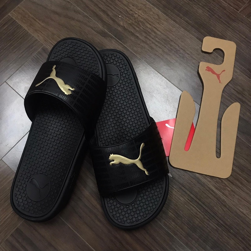 [CHÍNH HÃNG] DÉP PUMA COOL CAT ECHO ĐEN GOLD SLIDE SANDAL - DÉP QUAI NGANG SIÊU ÊM