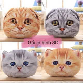 Gối in hình 3D hình mèo cute