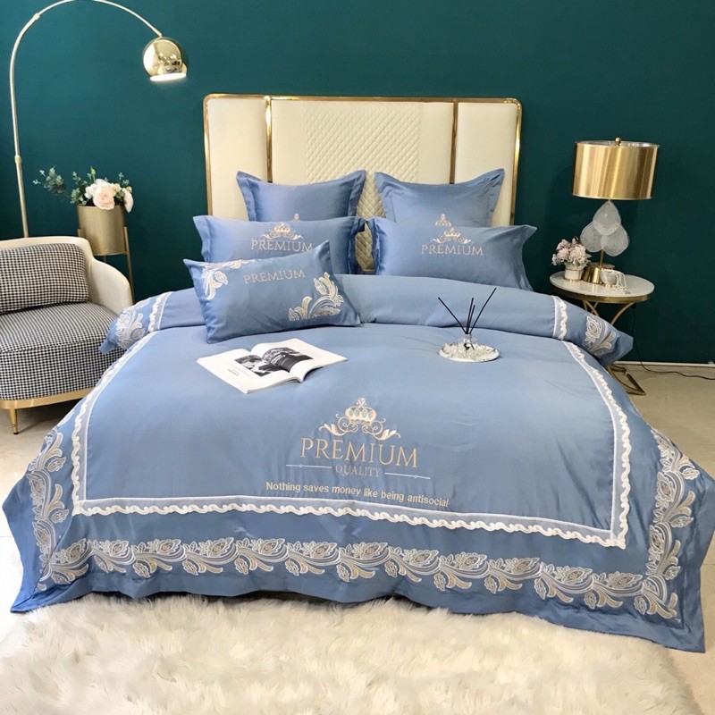 Set Chăn Ga Gối Lụa Silk Fremium  (ga trần bông)