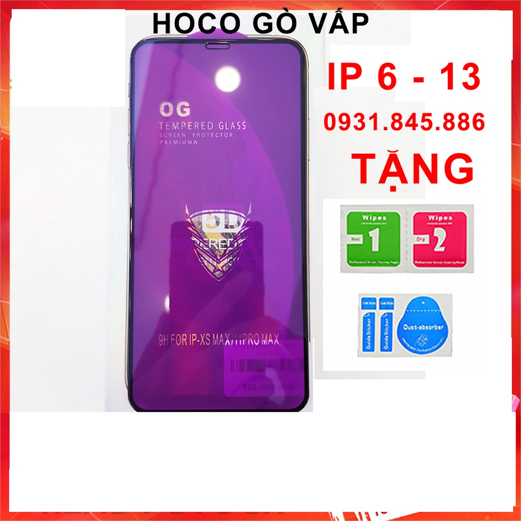Loại Tốt Kính Cường Lực OG 168D Full Màn IPhone 6 6s 7 8 Plus X Xs Max 11 Pro Max Xr 12 Mini 13 Pro Max...