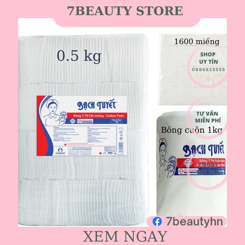 Bông Bạch Tuyết Và Bông Sợi Cắt Sẵn-Tẩy Trang-Lau Mực Phun Xăm