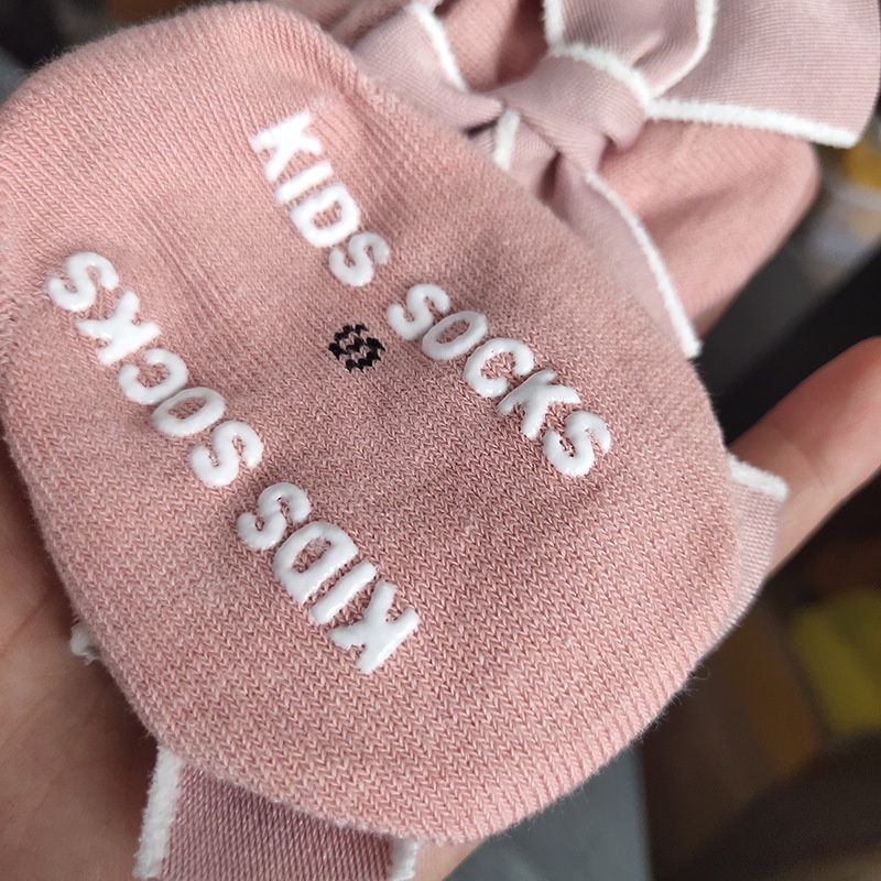 Vớ cotton mềm chống trượt đính nơ dễ thương cho bé gái từ 0-3 tuổi