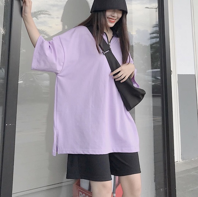 Set áo polo khoá và quần short đen | BigBuy360 - bigbuy360.vn