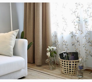 Rèm vải thô cực mềm tay, cản nắng 90%, có sẵn - Rèm Á Đông