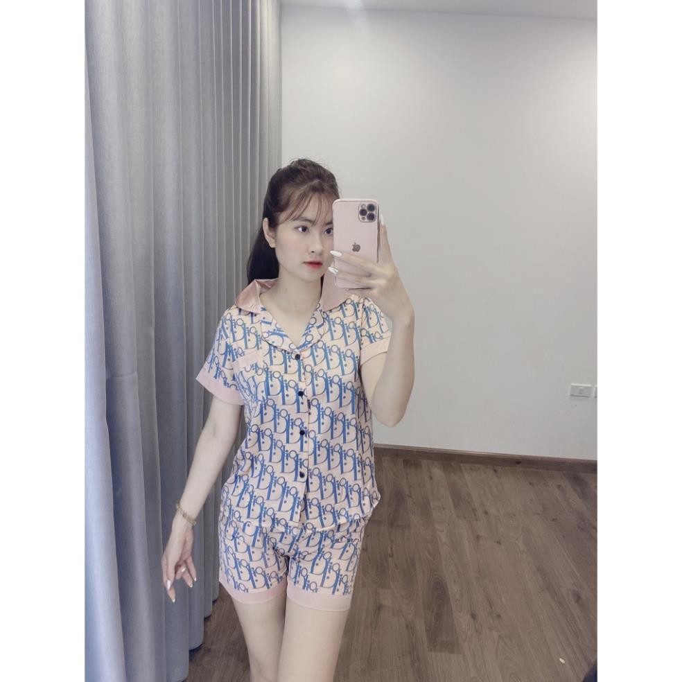 Bộ Đồ Pizama Lụa ,Bộ Lụa Satin Tay Cộc Quần Đùi Họa Tiết Cao Cấp [Hình Ảnh shop tự Chụp ] | BigBuy360 - bigbuy360.vn