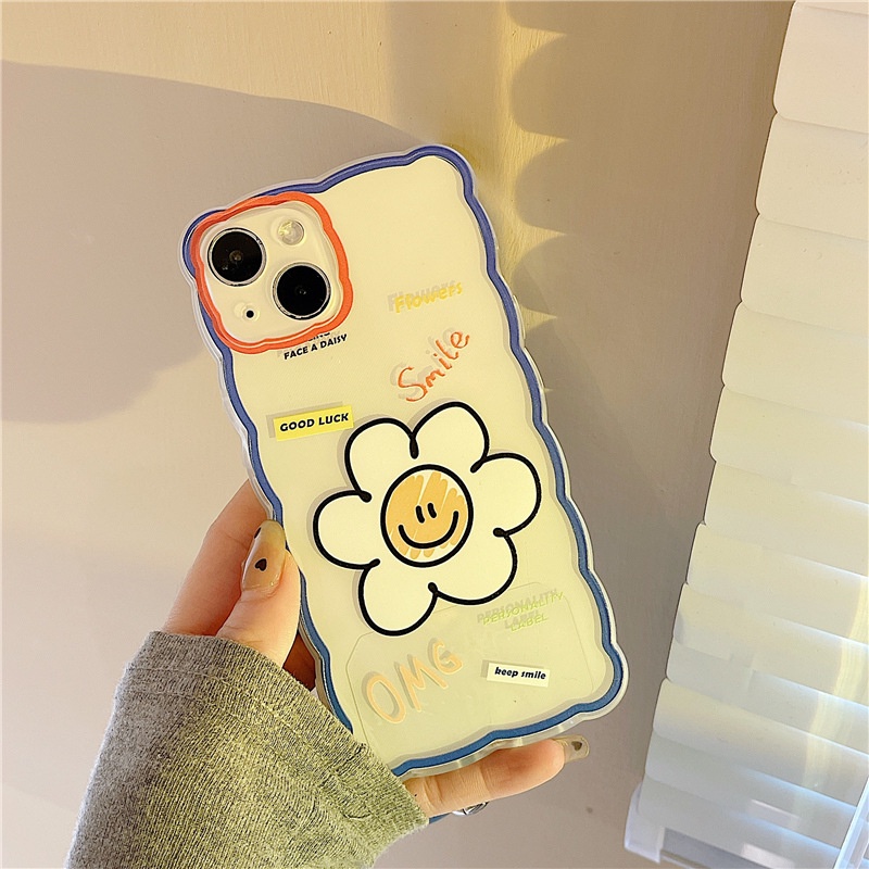 Ốp lưng iphone Ốp Điện Thoại Silicon Họa Tiết Mặt Cười Có Dây Đeo Cho Apple Iphone 13Pro 11 / 12 14pro 14pro # 14 Dinuo case