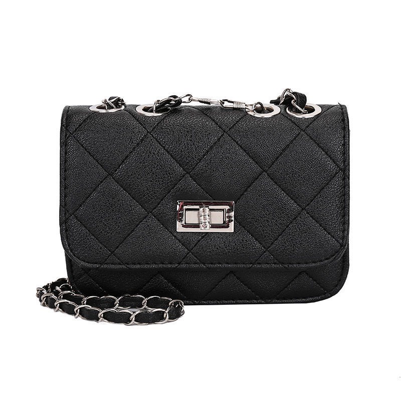 Túi đeo chéo nữ trần chỉ khóa vặn size 18cm 349