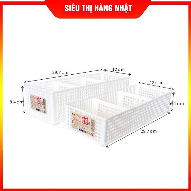 Khay đựng vật dụng chia ngăn dạng lưới màu trắng