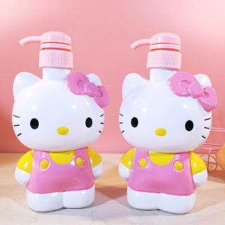 Bình rỗng đựng dầu gội sữa tắm hình Hello Kitty dạng nhấn dung tích 500ml