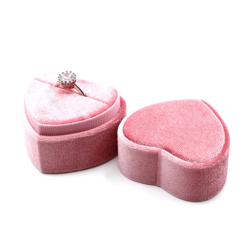 Hộp Đựng Nhẫn 1 / 2 Tầng Hình Trái Tim Màu Xám / Hồng / Đỏ Đậm Siêu Tinh Tế