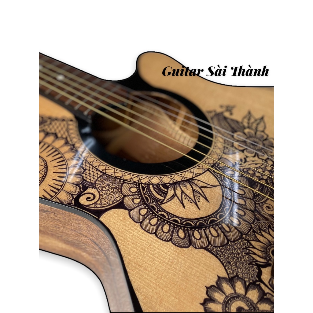 Đàn Guitar Acoustic Custom Khắc CNC Top Theo Yêu Cầu