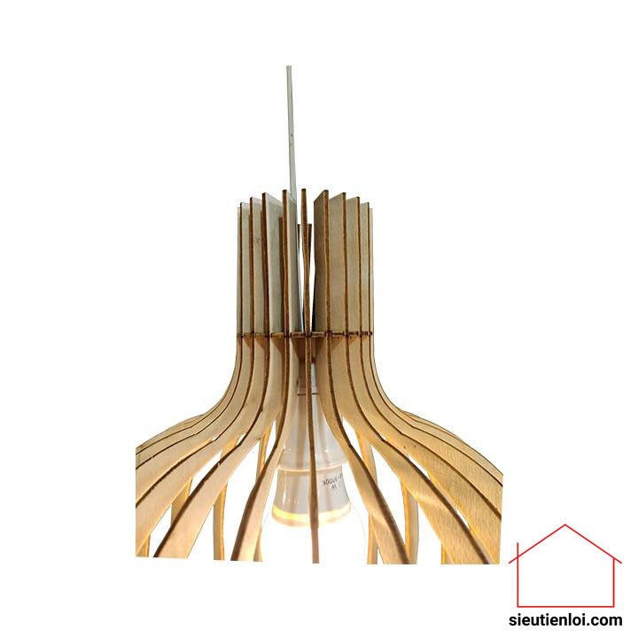 Đèn gỗ trang trí dáng củ tỏi - Đèn trang trí trần nhà phòng khách, phòng ngủ, quán cafe giá rẻ tặng kèm keo dán 502