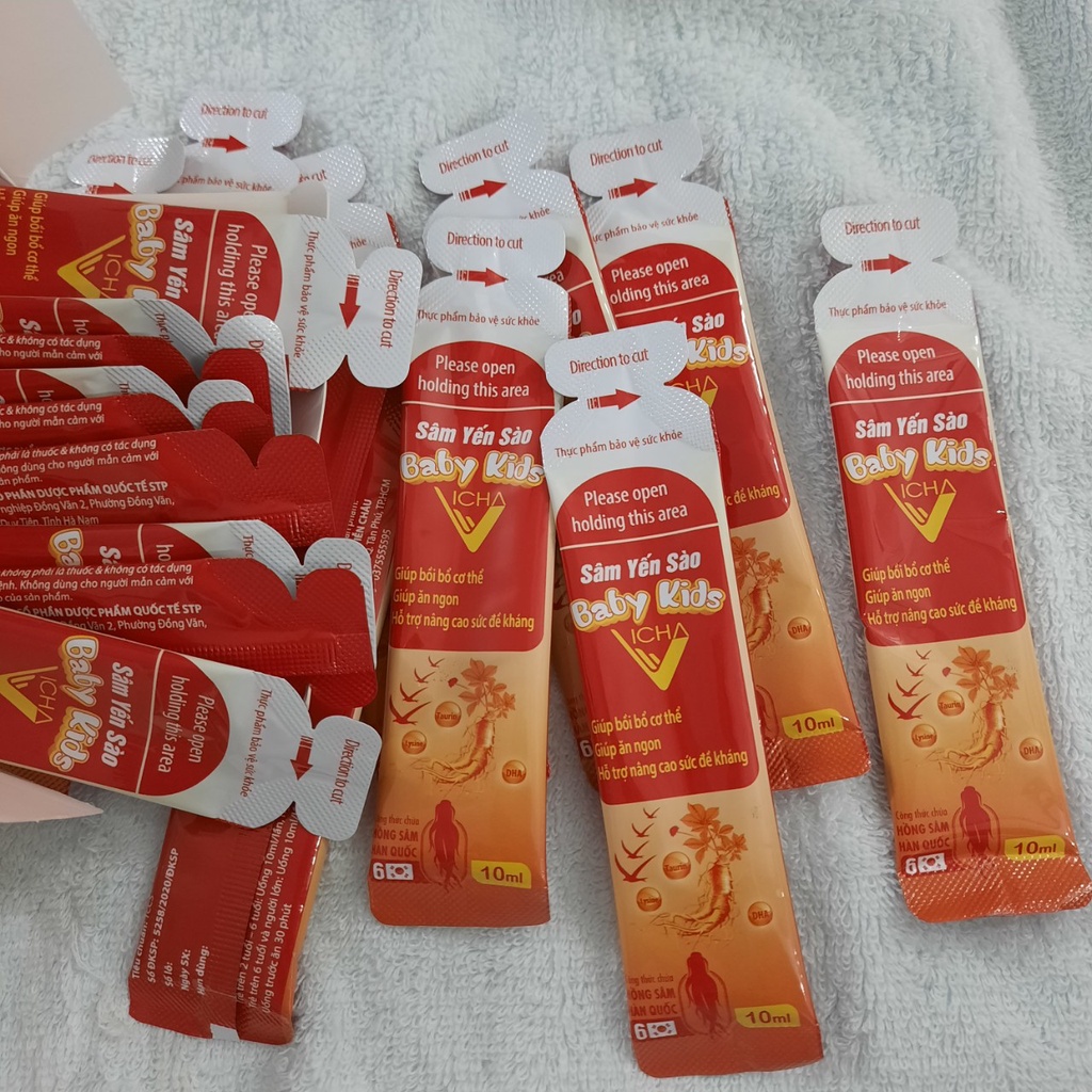 Siro ăn ngon babykids Vicha,sâm yến sào giúp bé ăn ngon,tăng hấp thu,tiêu hoá tốt, BABYKIDS Vicha (hộp 20 góix10ml) | Thế Giới Skin Care