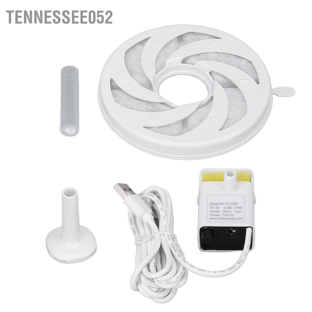 Tennessee052 Đài phun nước cho mèo Máy lọc tự động ABS với máy bơm thông minh không ồn và đèn LED vật nuôi