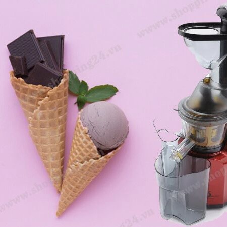 Máy Ép Chậm, Máy Ép Trái Cây - Máy Ép Hoa Quả Rau Củ Kèm Lõi Làm Kem MISUSHITA Công Suất 250W Siêu Khỏe Ép Kiệt Bã