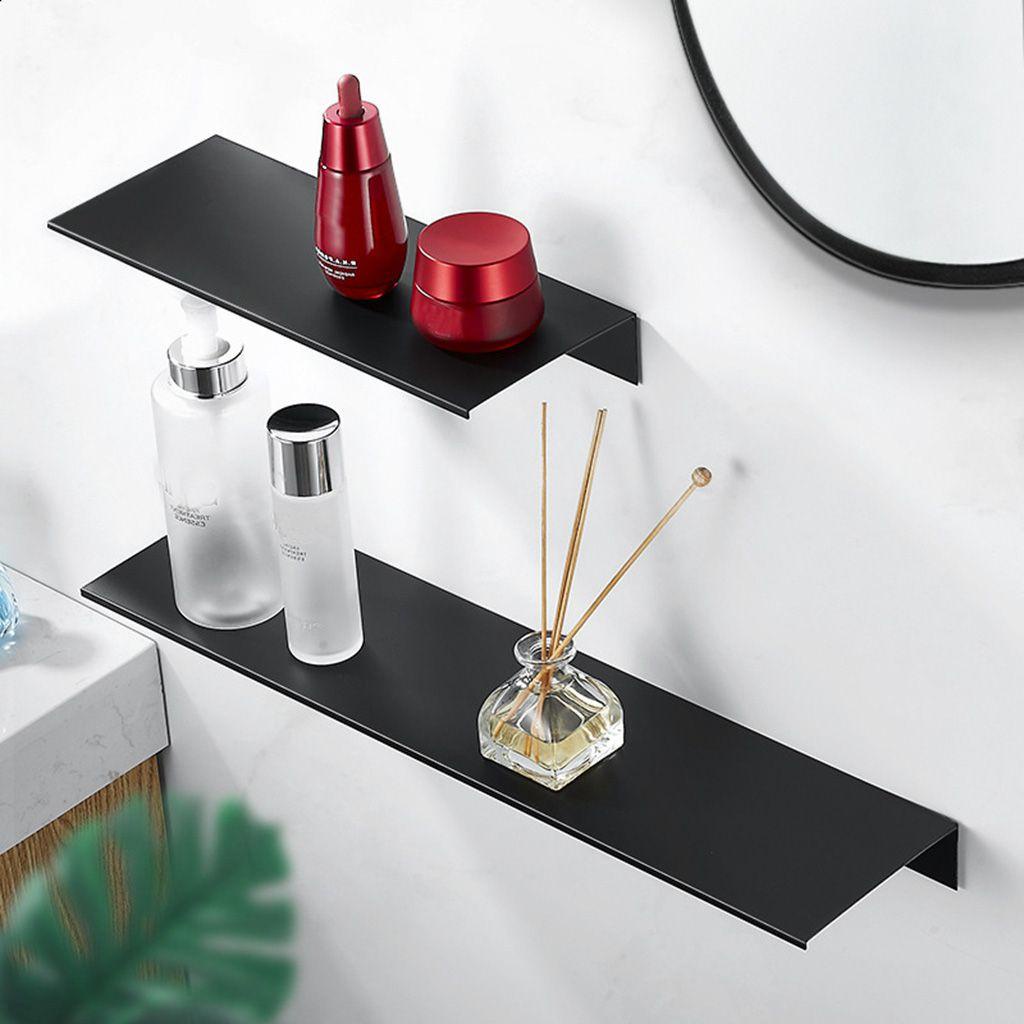 Kệ Treo Tường Nhà Tắm Bằng Hợp Kim Nhôm Màu Trắng Đen Thiết Kế Đơn Giản Chất Lượng Cao