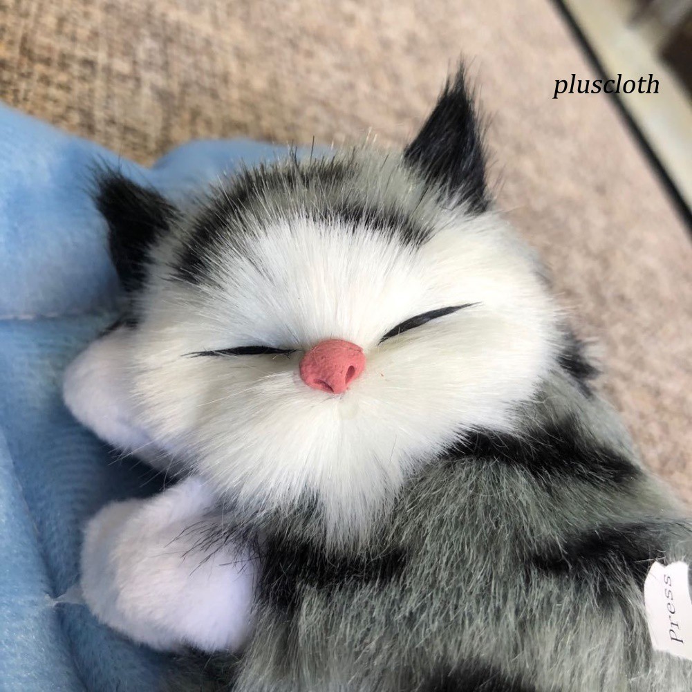 Đồ chơi mèo nhồi bông đang ngủ dễ thương