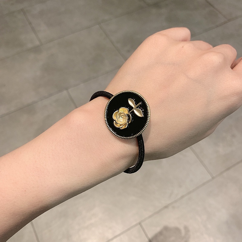 Dây Buộc Tóc Nữ Họa Tiết Hoa Hồng Phong Cách Cổ Điển Thời Trang Hàn Quốc