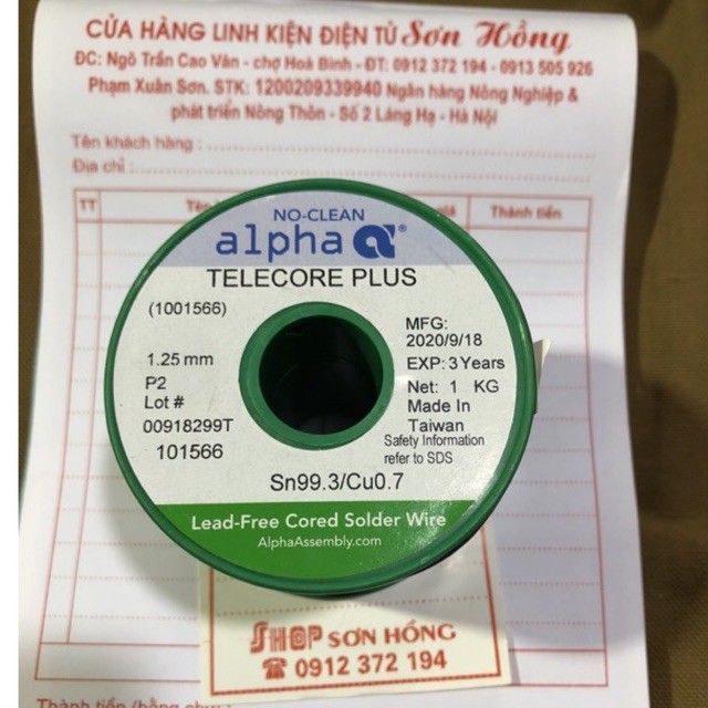 Thiếc     Hàn     Không     Chì      Alpha      1Kg