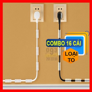 Combo 16 Kẹp Giữ Dây Điện Gọn Gàng,Móc Dán Cố Định Dây Điện Loại Lớn