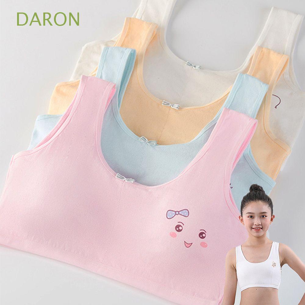 Áo Lót Croptop Vải Cotton Mềm Mại Co Giãn Thoáng Khí Nhiều Màu Sắc Kèm Mút Xốp Dành Cho Bé Gái 8-14 Tuổi