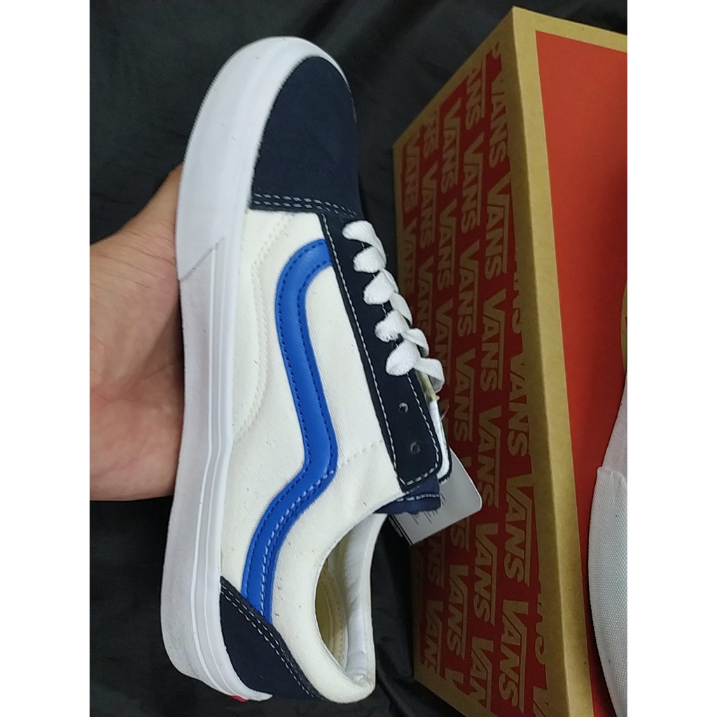 Giày thể thao style 36 xanh trắng  old skool đủ size nam nữ 36-43