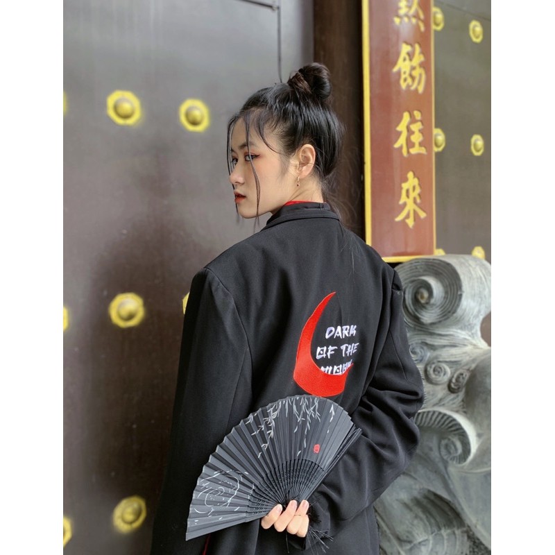 Áo khoác kimono Zune.zx đen phong cách Nhật Bản, Dark of the moon kimono